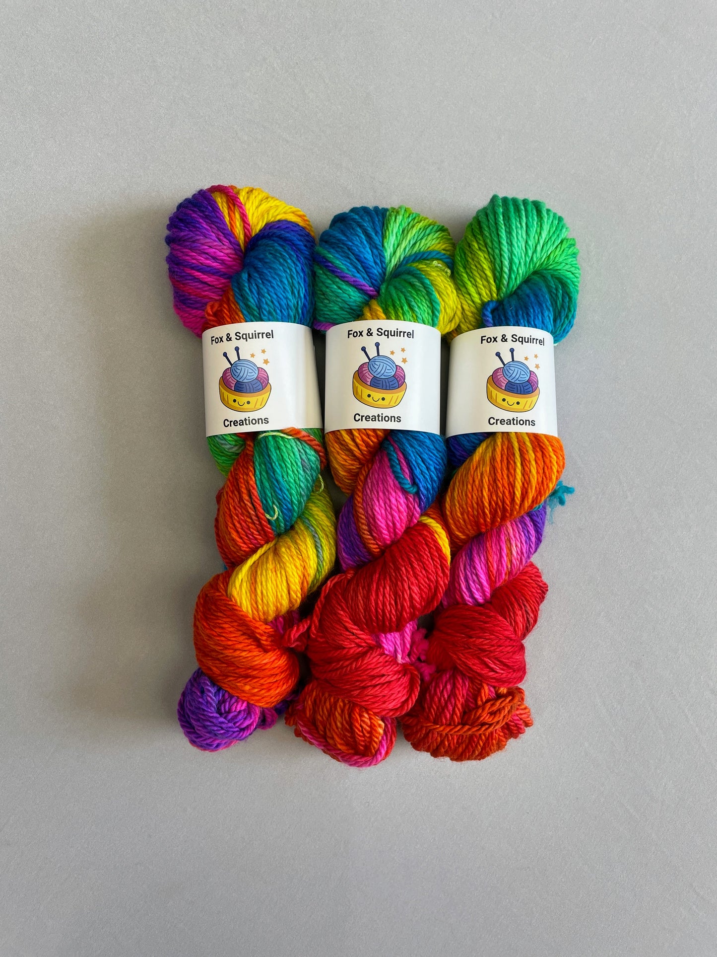 Chunky - Bright Rainbow 100g Hand-dyed Yarn