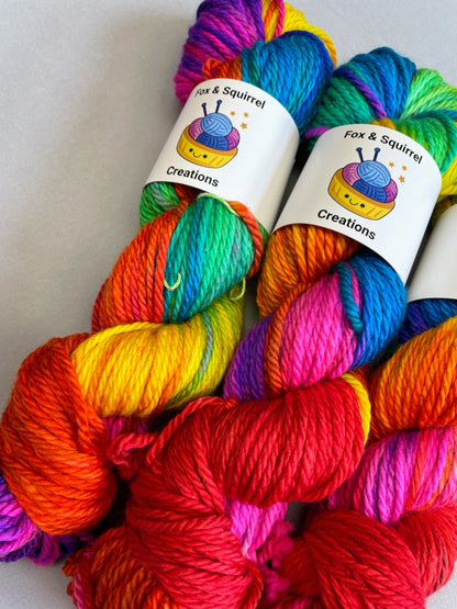 Chunky - Bright Rainbow 100g Hand-dyed Yarn