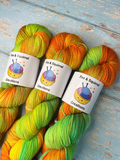 Sock - Citrus Sour 100g Hand-dyed Yarn