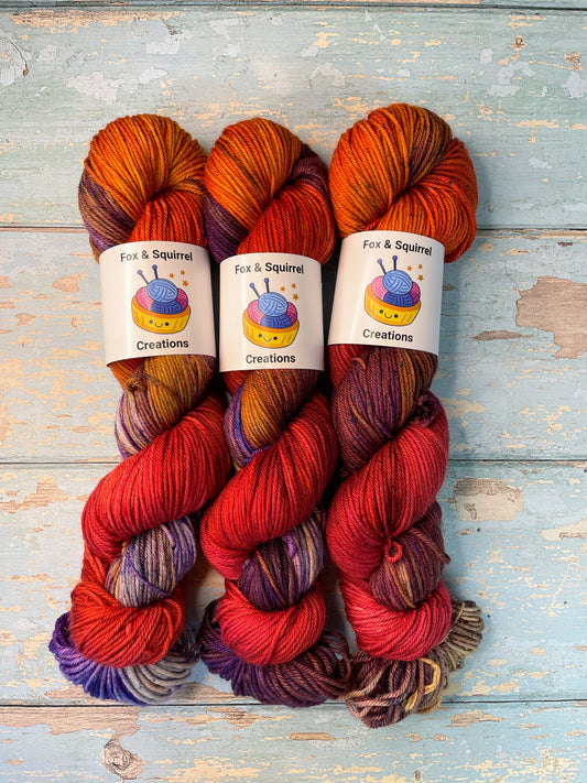 DK - Deep Sunset 100g Hand-dyed Yarn