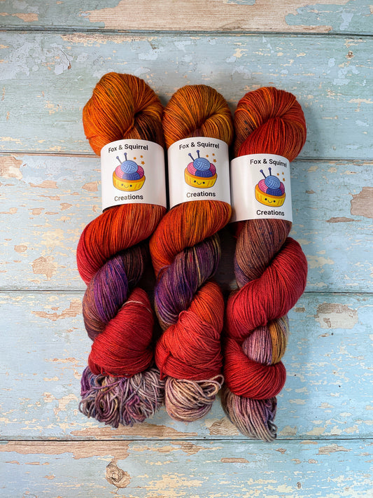 Sock - Deep Sunset 100g Hand-dyed Yarn