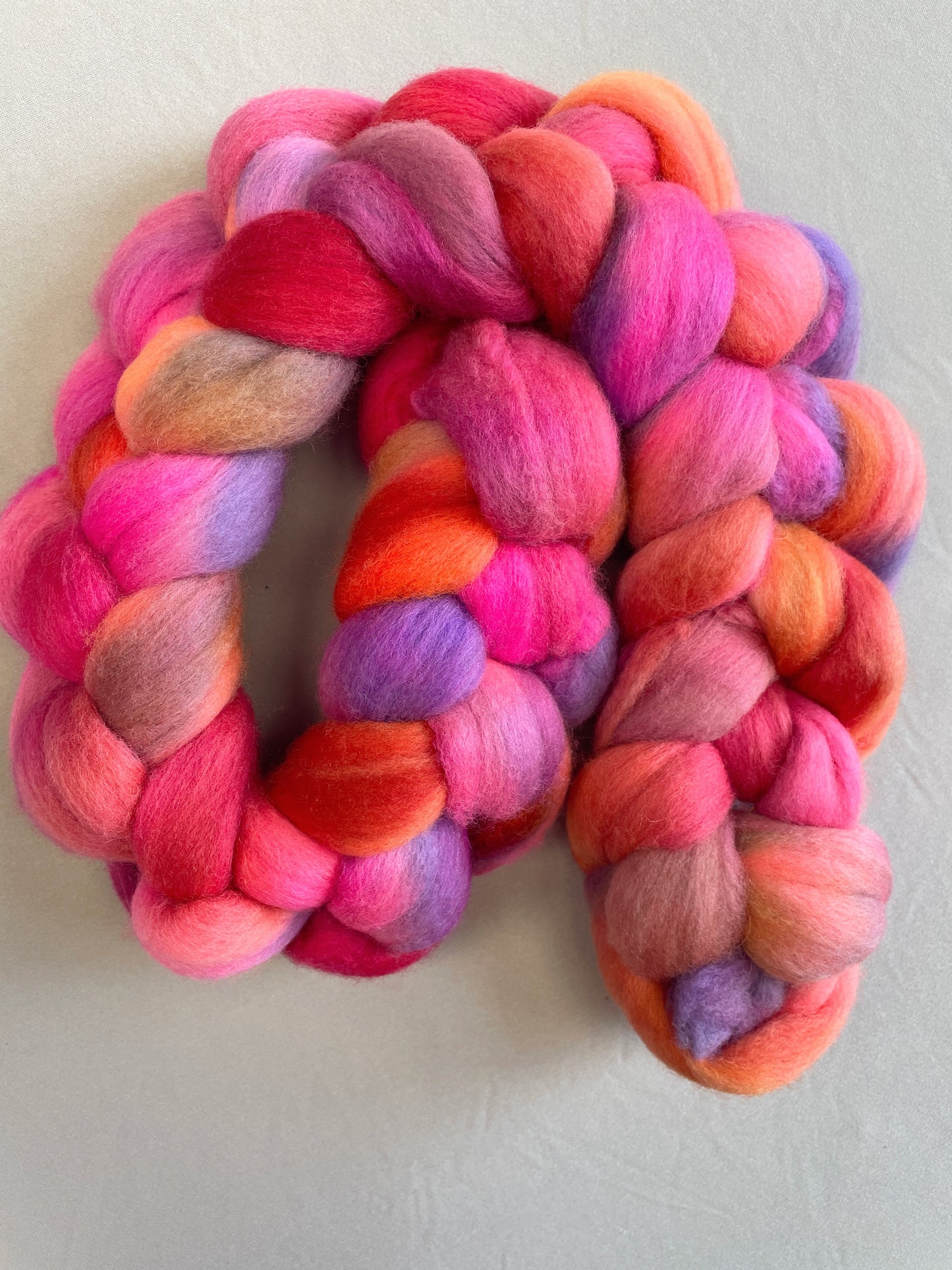 Polwarth - Pink Passion 100g Fibre Roving