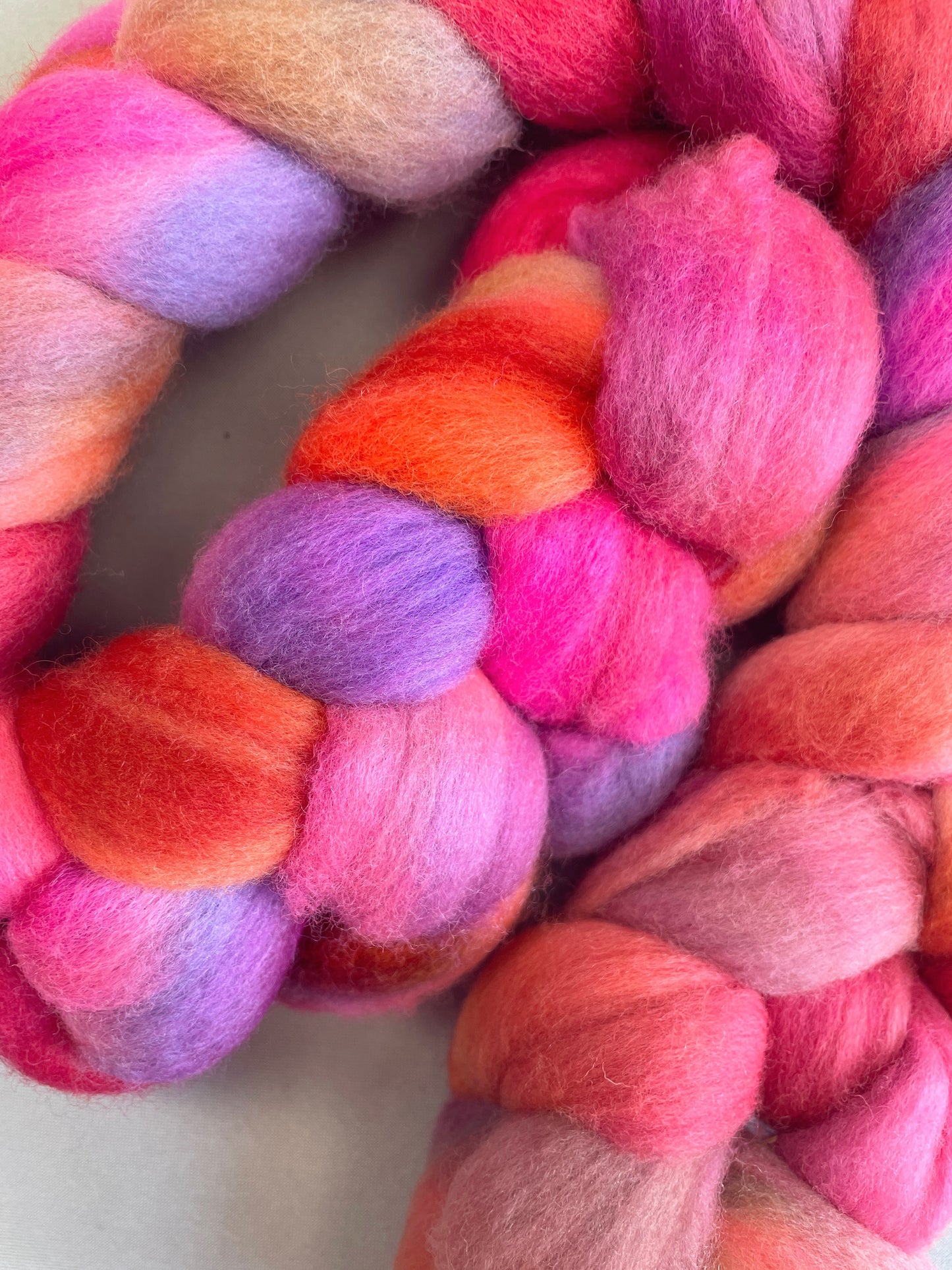 Polwarth - Pink Passion 100g Fibre Roving