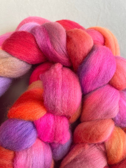 Polwarth - Pink Passion 100g Fibre Roving