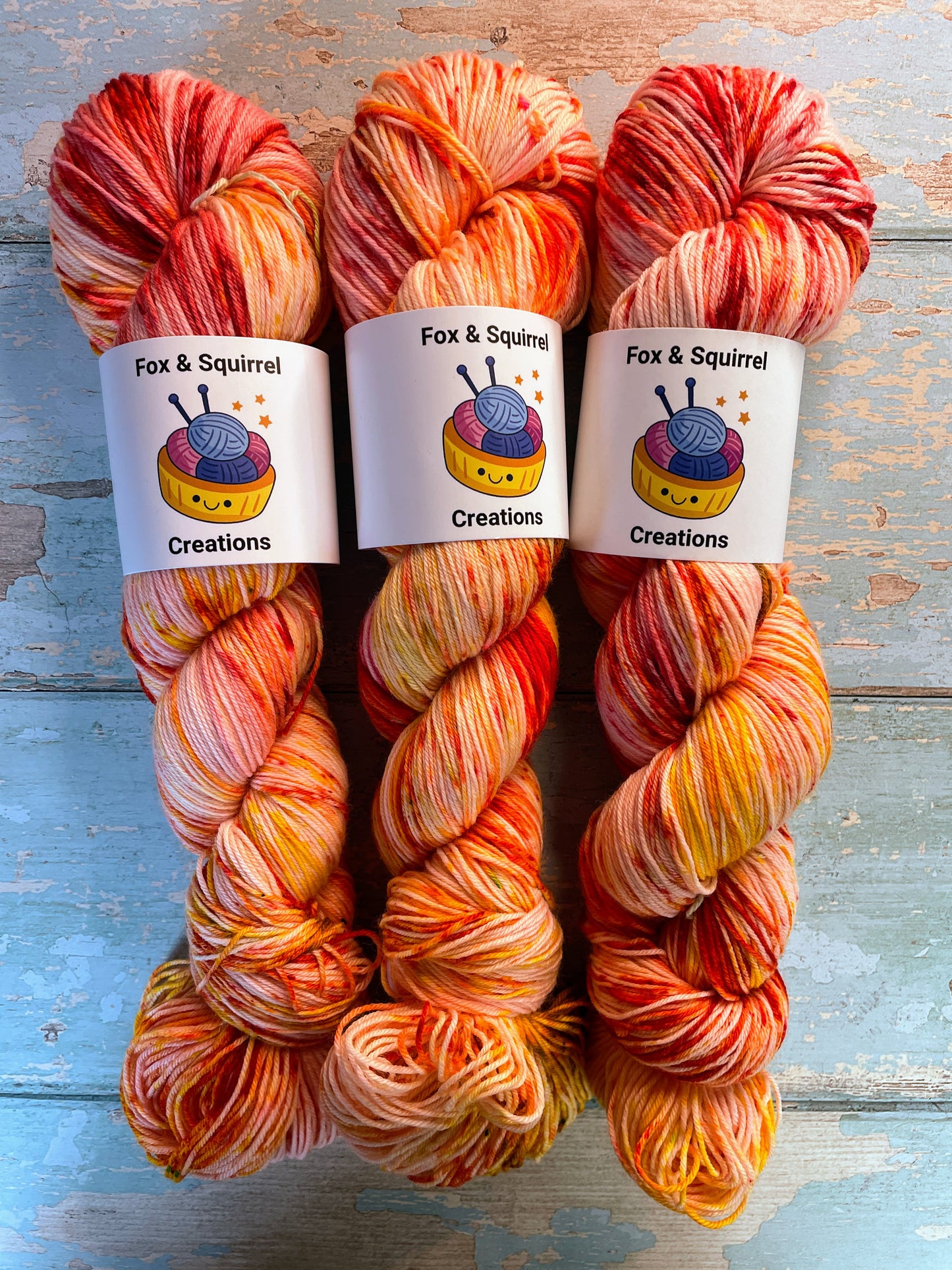 Sock - Fire Sprinkles 100g Hand-dyed Yarn