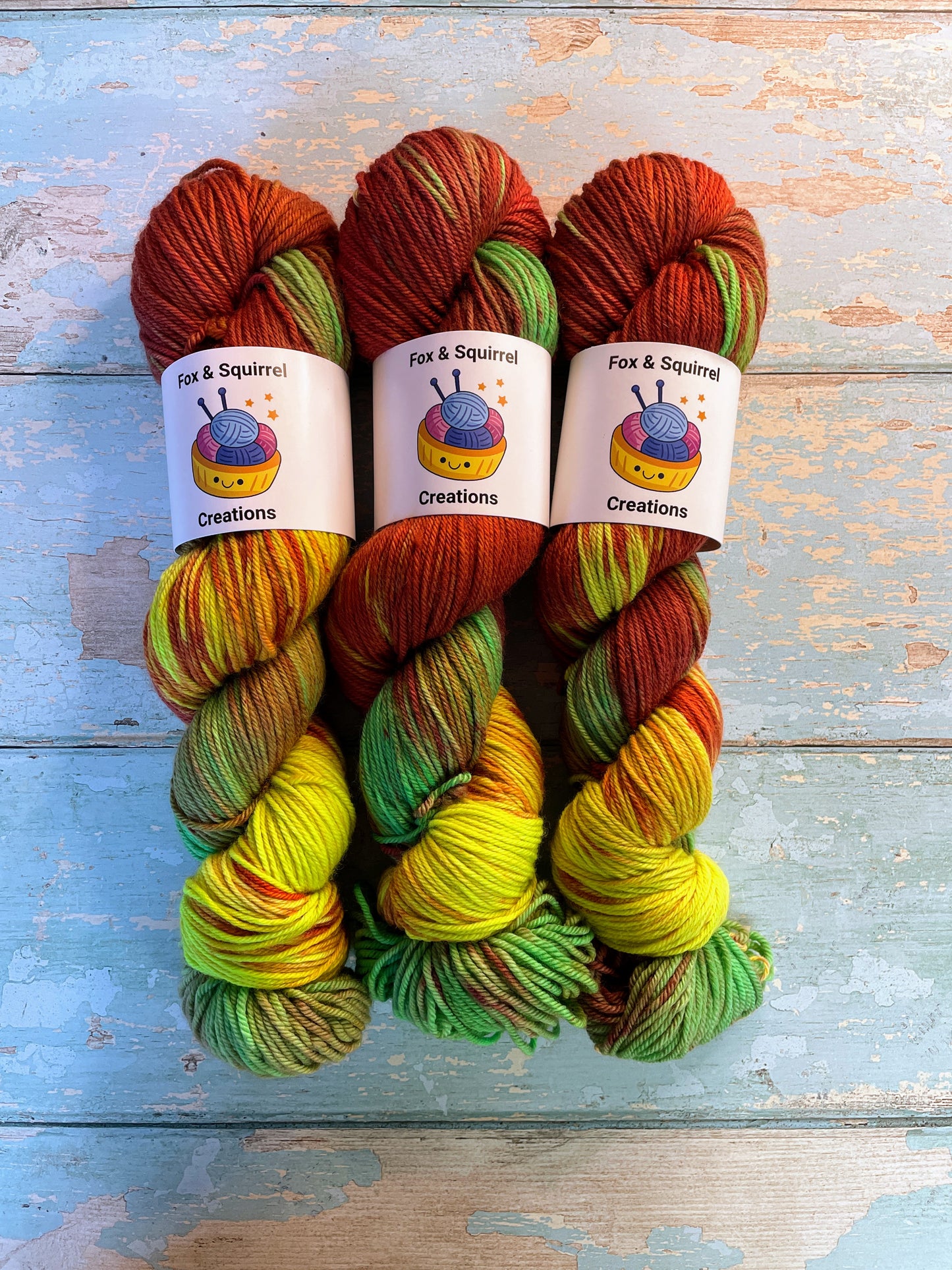 DK - Flaming Hot 100g Hand-dyed Yarn