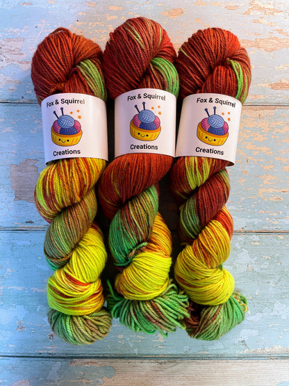 DK - Flaming Hot 100g Hand-dyed Yarn