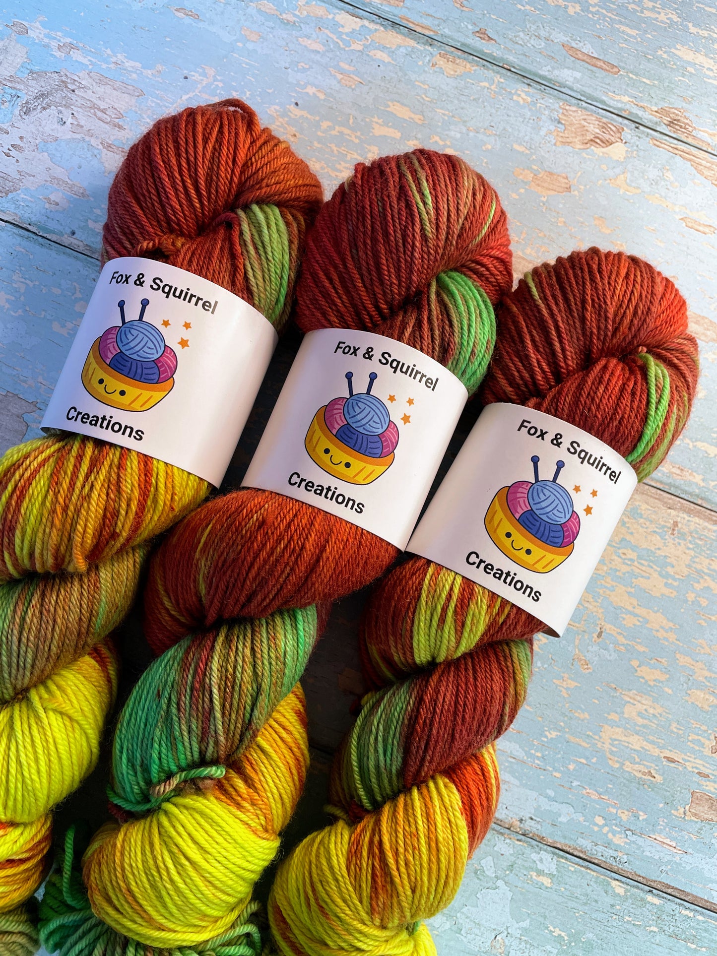 DK - Flaming Hot 100g Hand-dyed Yarn