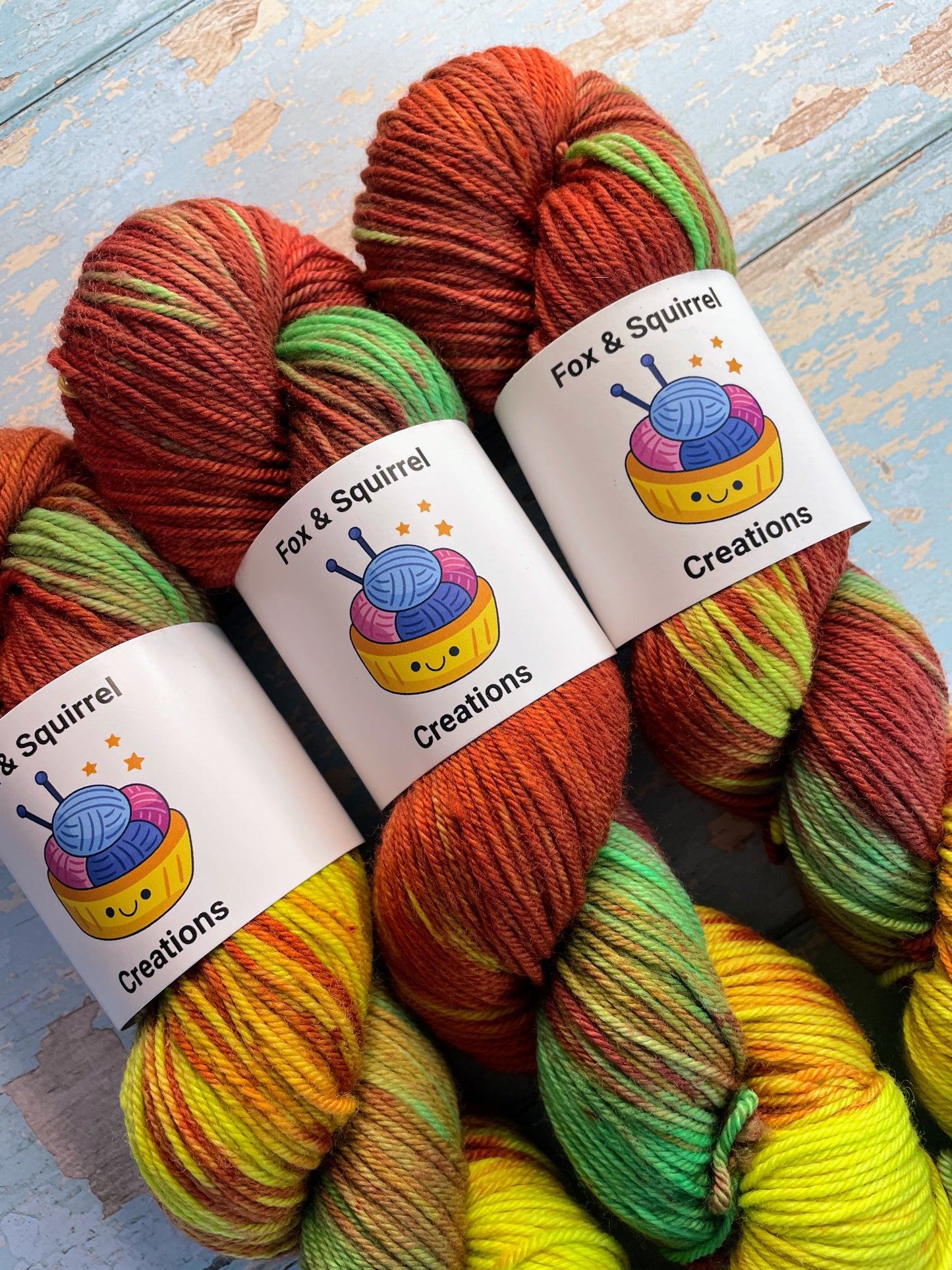 DK - Flaming Hot 100g Hand-dyed Yarn