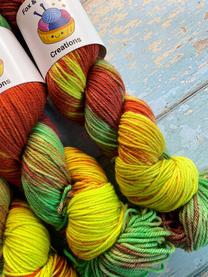 DK - Flaming Hot 100g Hand-dyed Yarn