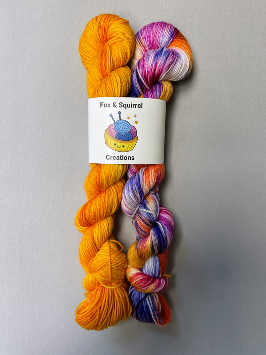 50g/50g Golden Poppy Hand-dyed Yarn Set