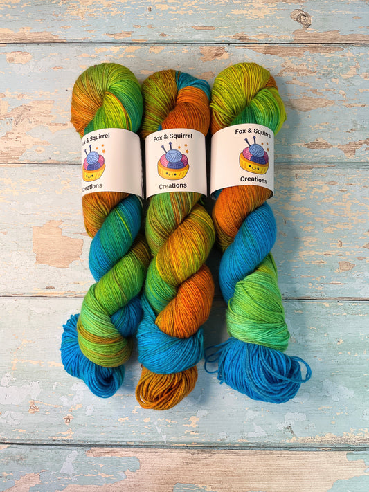 Sock - Kingfisher 100g Hand-dyed Yarn