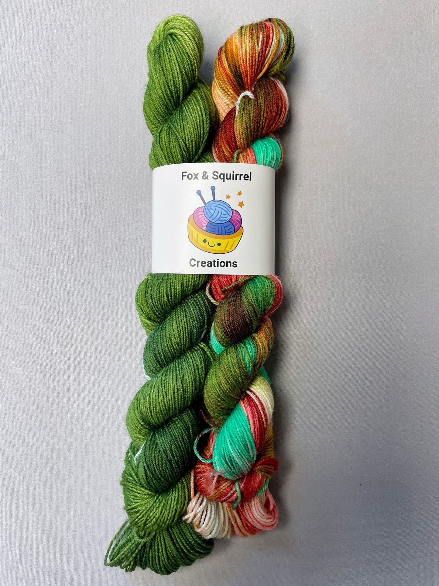 50g/50g Moss Green Hand-dyed Yarn Set