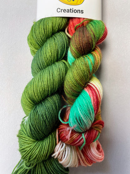 50g/50g Moss Green Hand-dyed Yarn Set