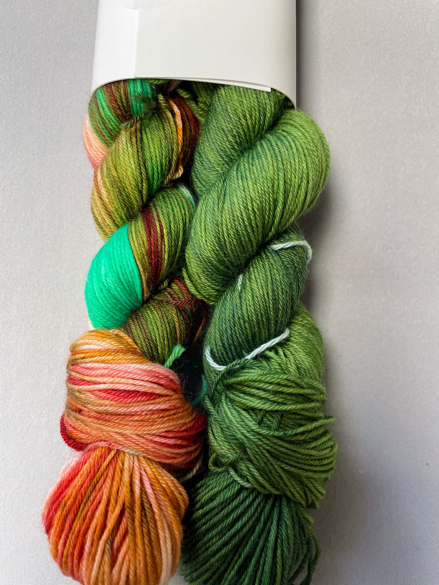 50g/50g Moss Green Hand-dyed Yarn Set