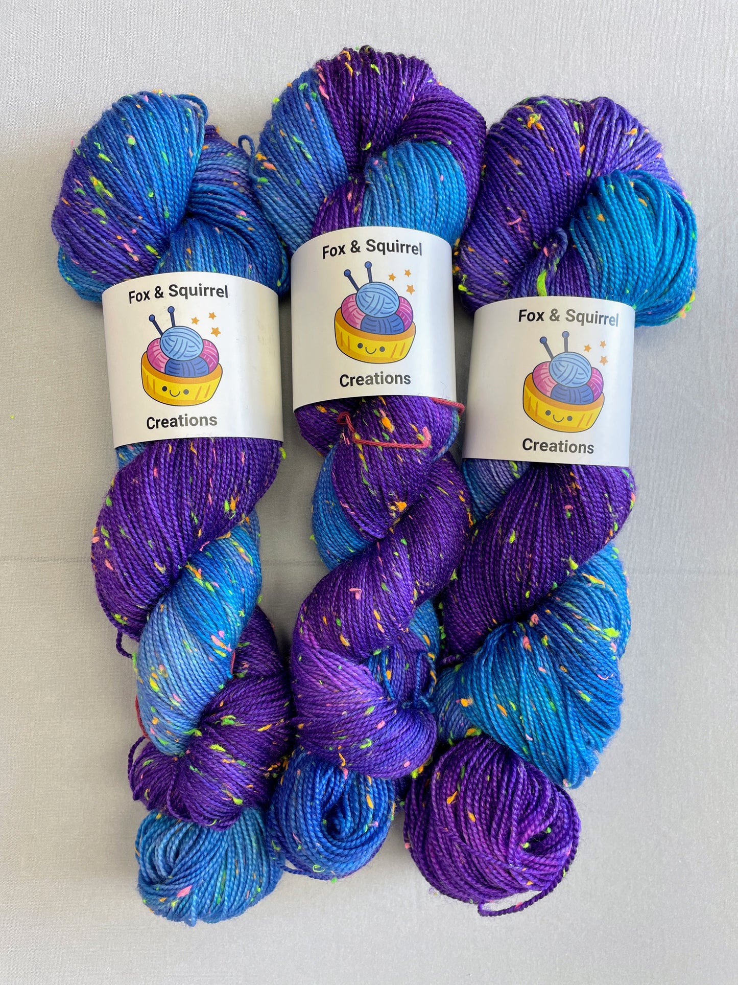 Neon Nep Sock - Purple Galaxy 100g Hand-dyed Yarn