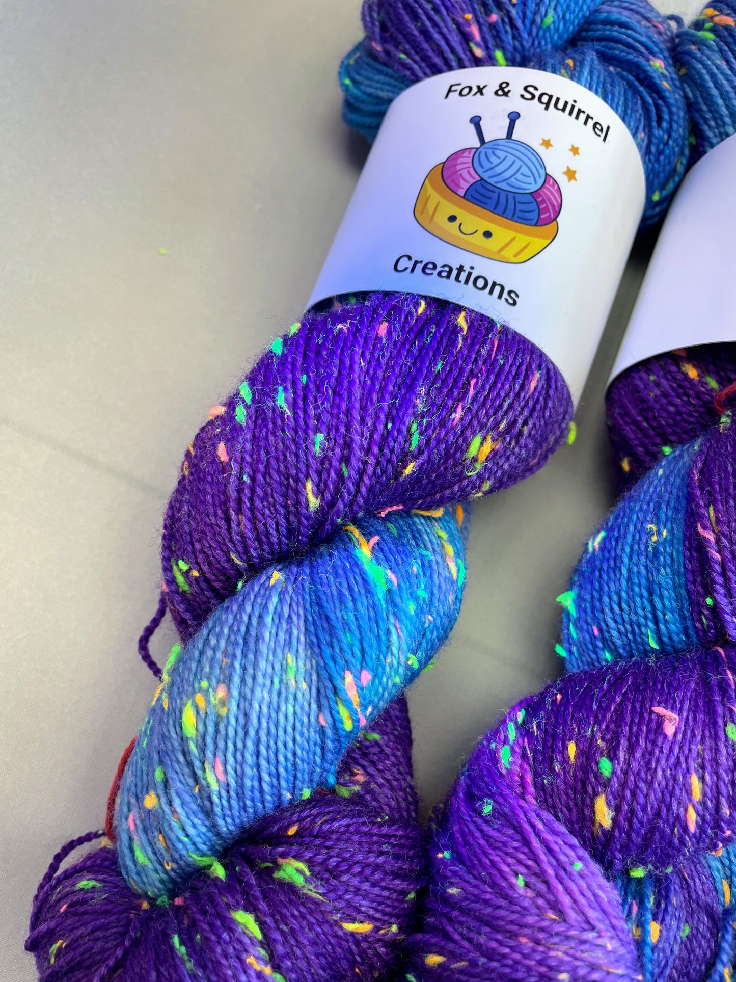 Neon Nep Sock - Purple Galaxy 100g Hand-dyed Yarn