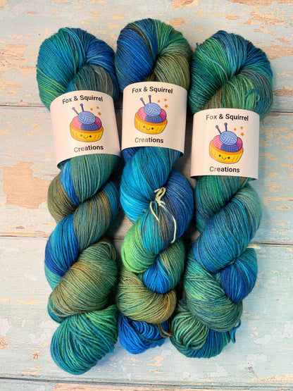 Sock - Peacock 100g Hand-dyed Yarn