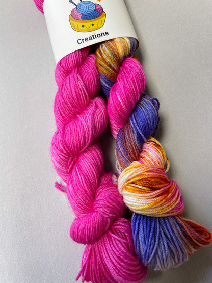 50g/50g Pink Hand-dyed Yarn Set