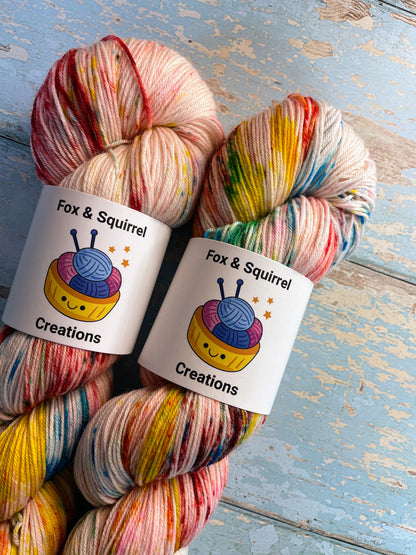 Sock - Rainbow Sprinkles 100g Hand-dyed Yarn