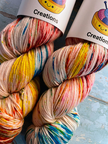 Sock - Rainbow Sprinkles 100g Hand-dyed Yarn