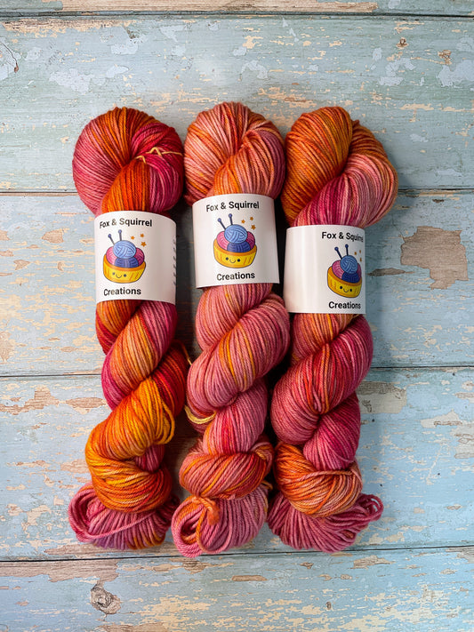 DK - Raspberry Sundae 100g Hand-dyed Yarn