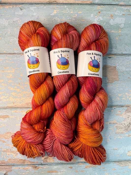 Sock - Raspberry Sundae 100g Hand-dyed Yarn