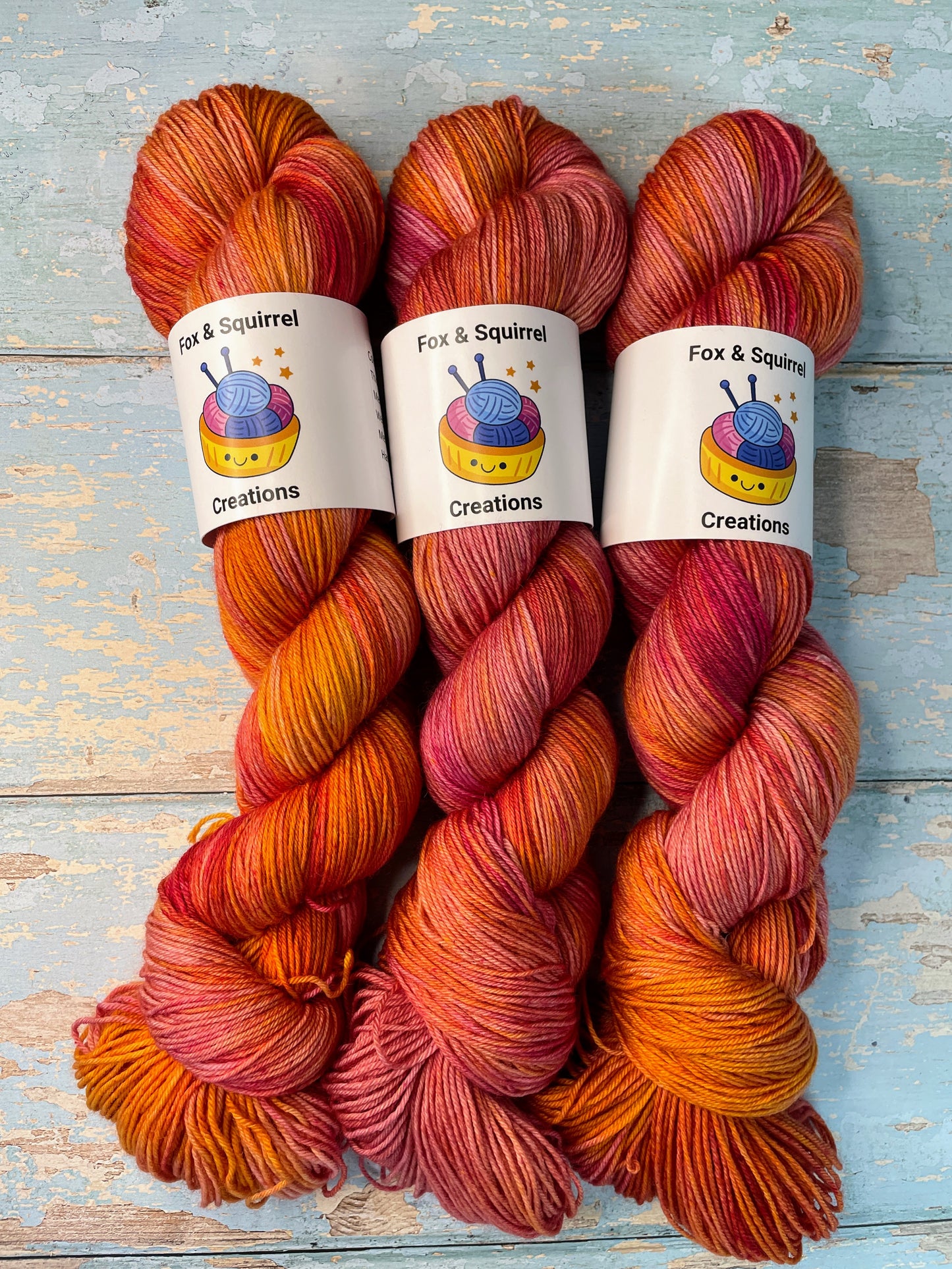 Sock - Raspberry Sundae 100g Hand-dyed Yarn