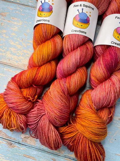 Sock - Raspberry Sundae 100g Hand-dyed Yarn