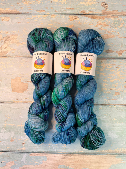 Sock - Speckled Sapphire 100g Hand-dyed Yarn