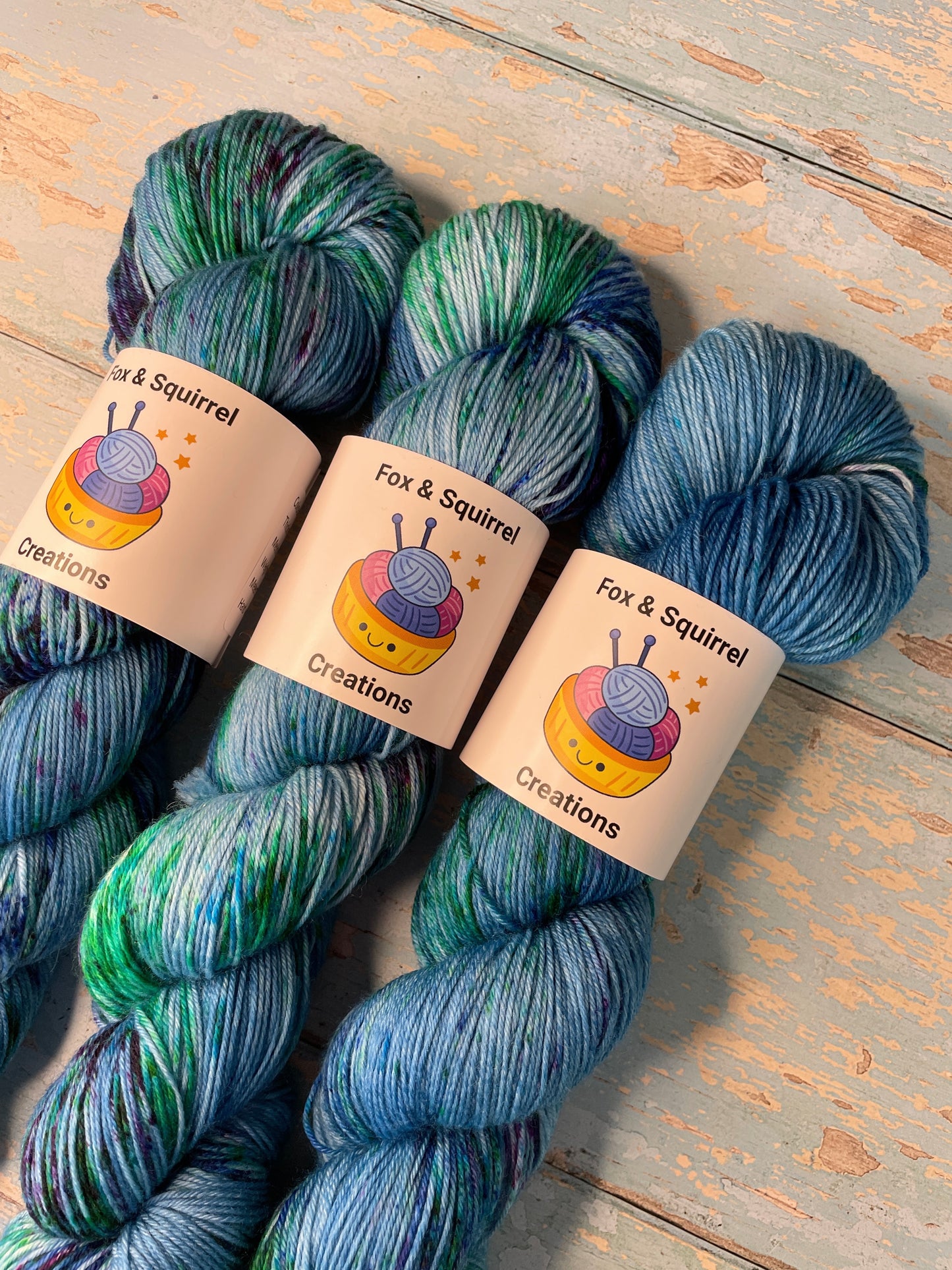 Sock - Speckled Sapphire 100g Hand-dyed Yarn