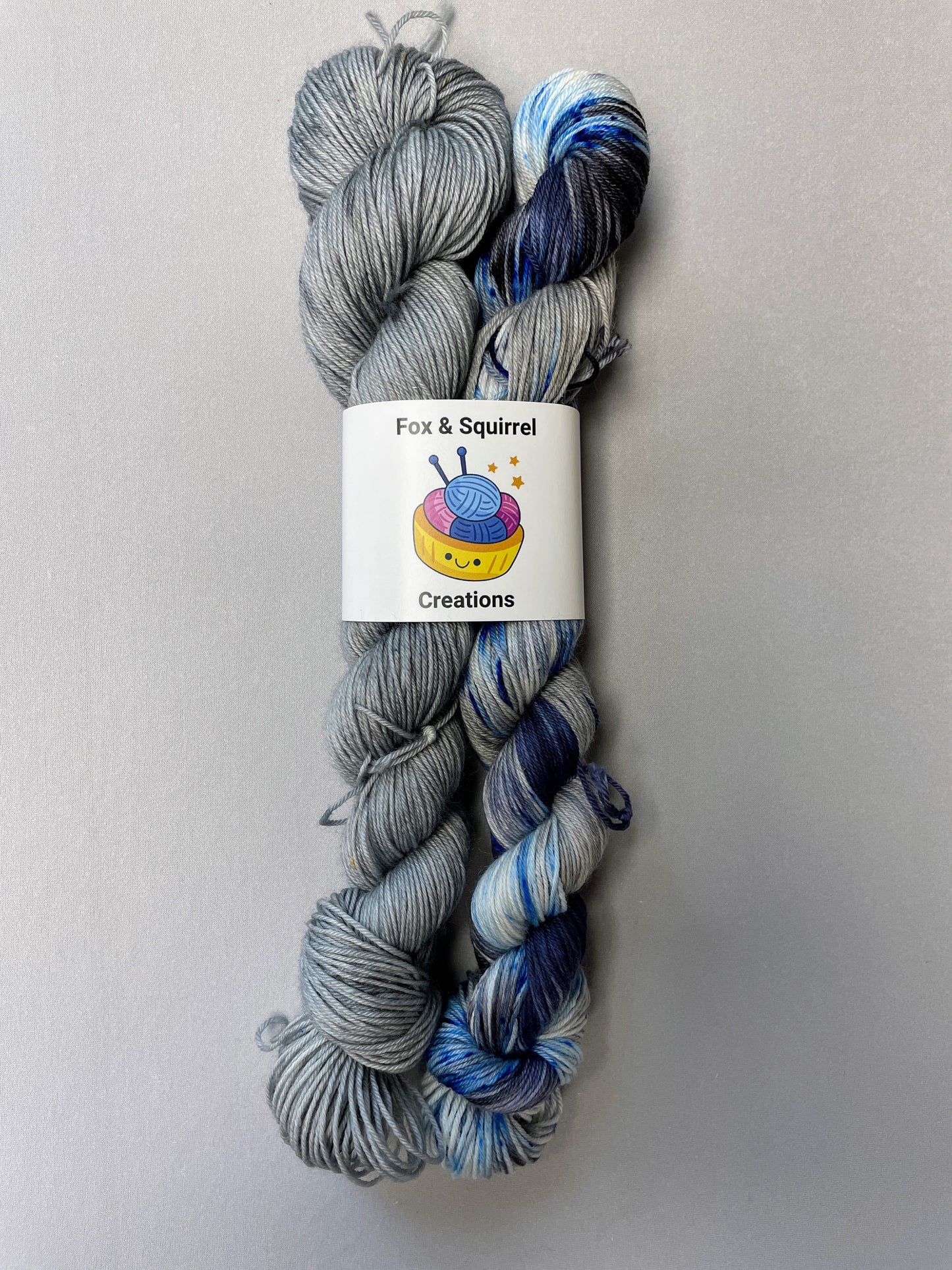 50g/50g Silver Grey Hand-dyed Yarn Set