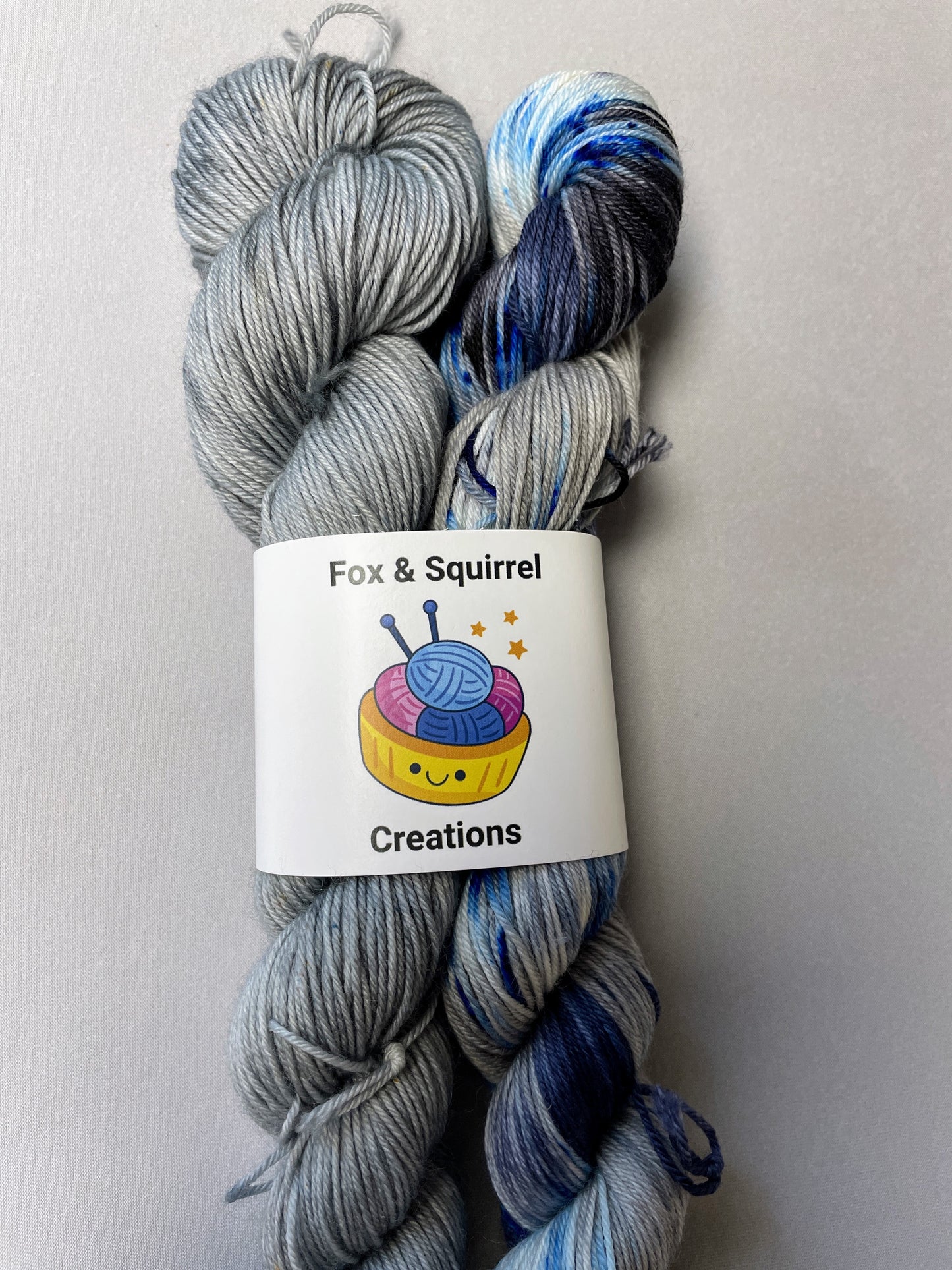 50g/50g Silver Grey Hand-dyed Yarn Set