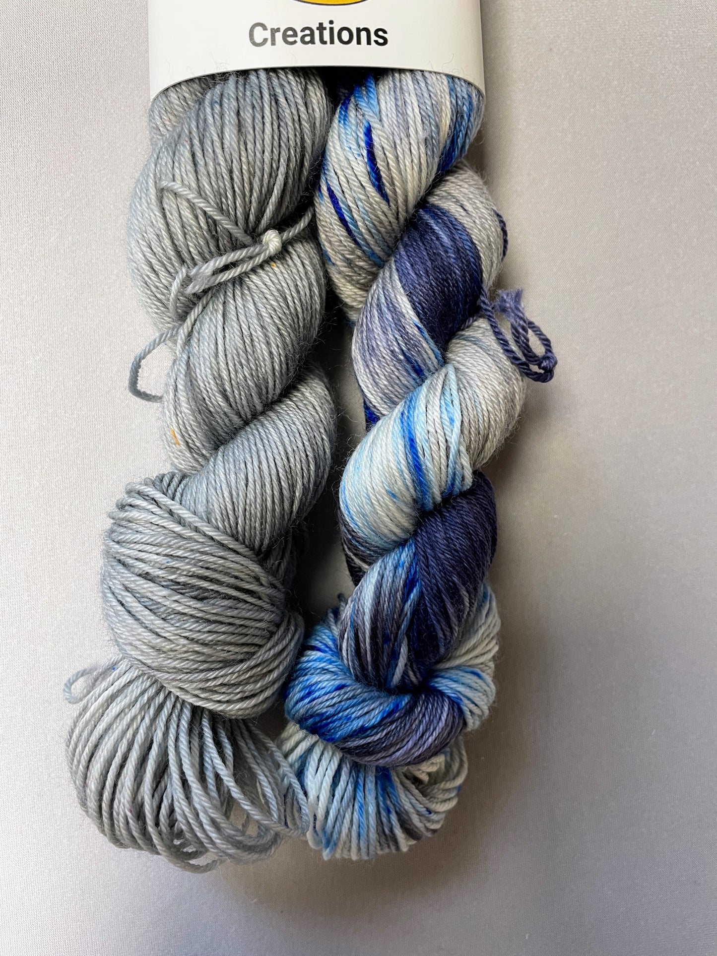 50g/50g Silver Grey Hand-dyed Yarn Set