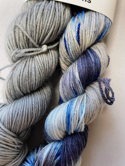 50g/50g Silver Grey Hand-dyed Yarn Set