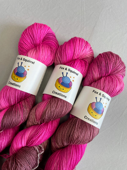 Sock - Pink Lady 100g Hand-dyed Yarn