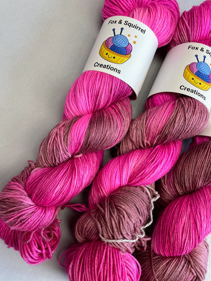 Sock - Pink Lady 100g Hand-dyed Yarn