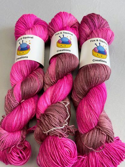 Sock - Pink Lady 100g Hand-dyed Yarn