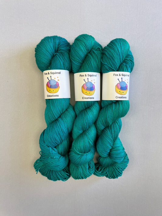 Sock - Teal 100g Hand-dyed Yarn