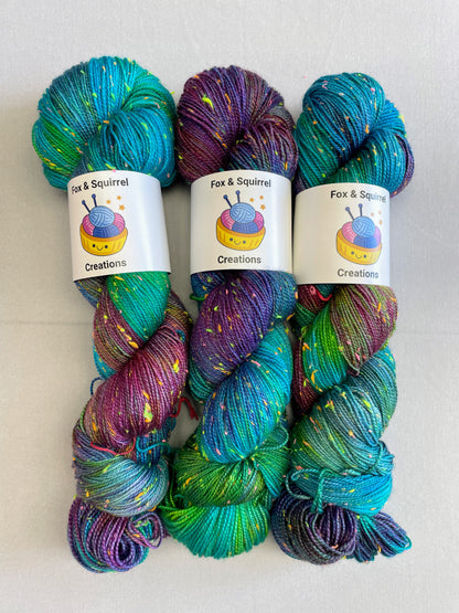 Neon Nep Sock - Cosmic Wonder 100g Hand-dyed Yarn