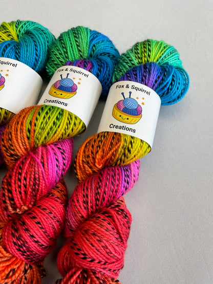 Zebra DK - Bright Rainbow 100g Hand-dyed Yarn