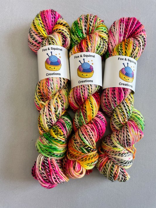100g Sock Zebra Punk Rocker Hand-dyed Yarn