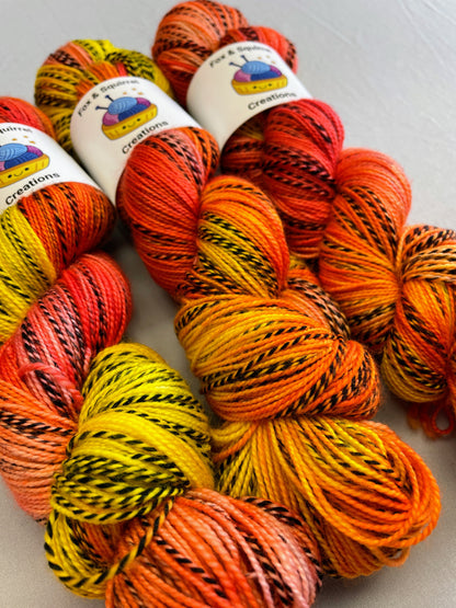 Zebra Sock - Flambé 100g Hand-dyed Yarn