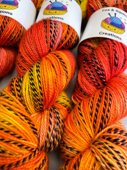 Zebra Sock - Flambé 100g Hand-dyed Yarn