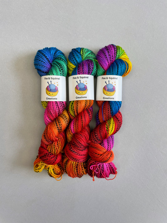 Zebra Sock - Bright Rainbow 100g Hand-dyed Yarn