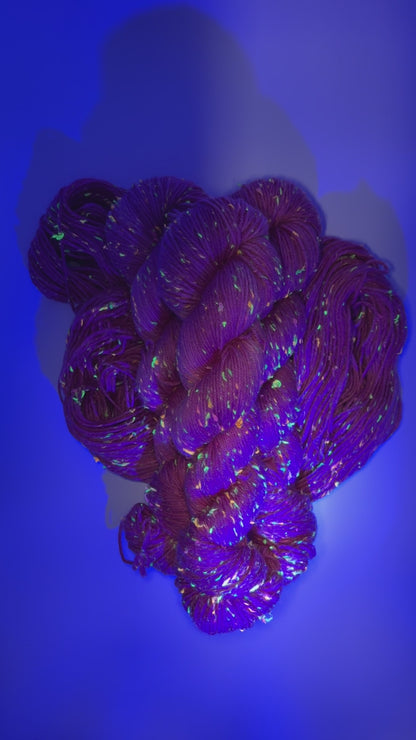 100g 4ply Neon Neps Raspberry Hand-dyed Yarn